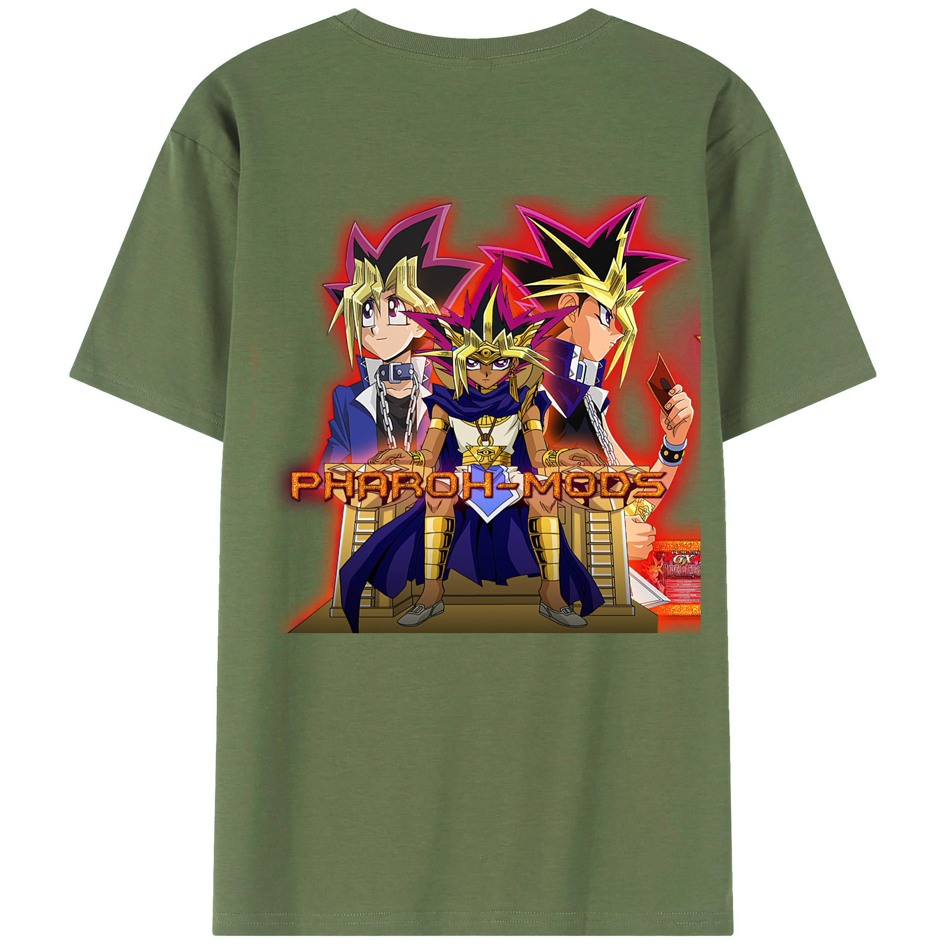 （画像用） 遊☆戯☆王 Yu-Gi-Oh! 綿100％ メンズ半袖Tシャツ（バックプリント） 通気性